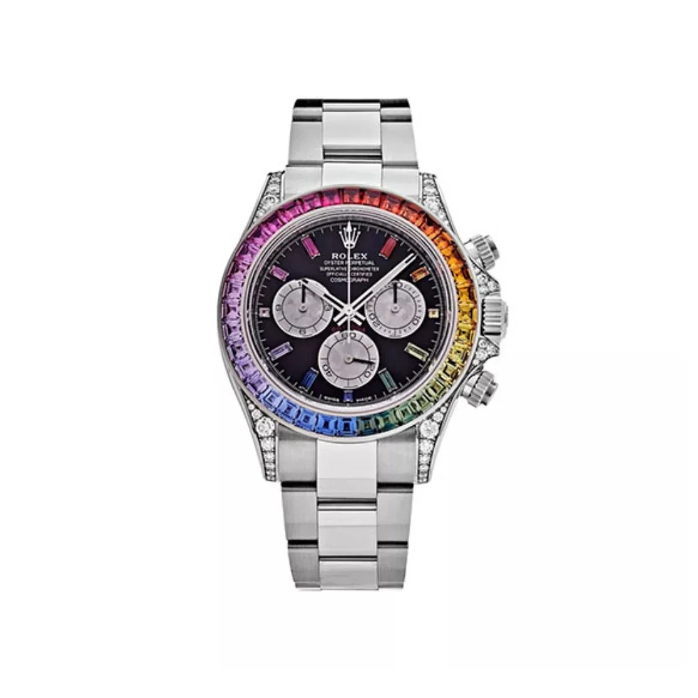 RL Daytona Rainbow Diamond Silver 40 mm