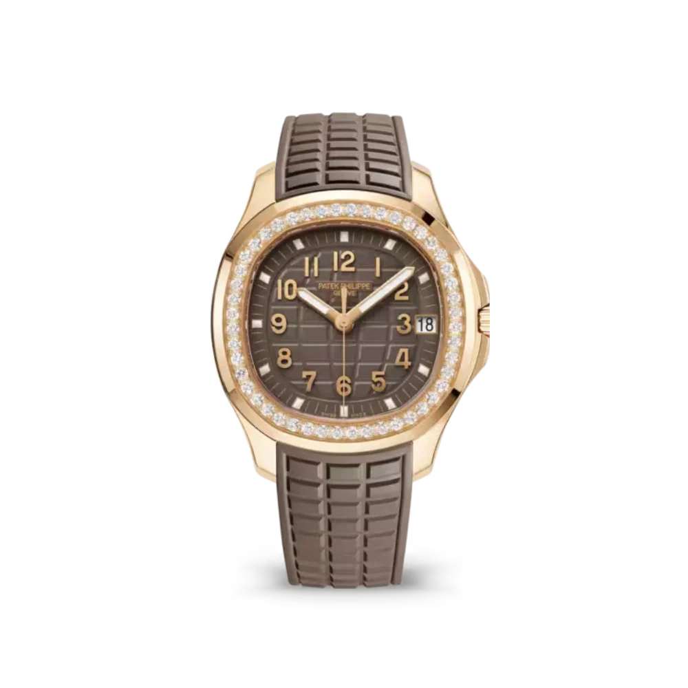 PP Aquanaut Luce Automatic Diamond Brown Dial Ladies Watch 5068R-001